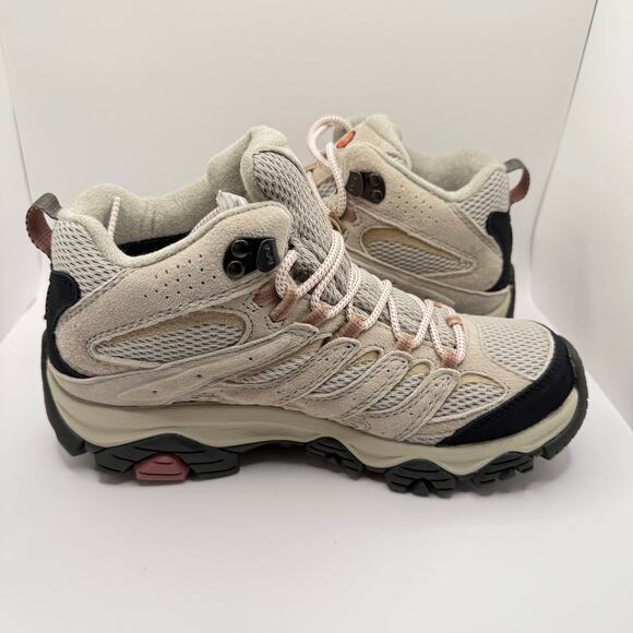 Merrell Woman’s Moab 3 Mid Waterproof Moonbeam Beige Hiking Boot- Size 8.5 - Picture 6 of 8